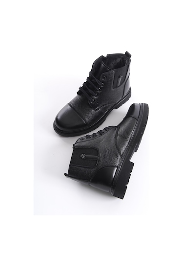 Garantili Darko Soğuk Geçirmez Kürklü Çocuk Bot Siyah