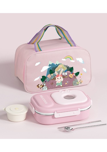 316 Paslanmaz Çelik Yalıtımlı Öğle Yemeği Kutusu Kullanışlı Öğle Yemeği Kutusu İki Bölmeli Yeşil