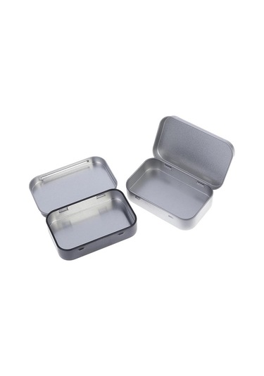 Hayatta Kalma Kiti Teneke Küçük Boş Metal Teneke Kapaklı Saklama Kutusu Kasa Düzenleyici Para Madeni Para Şeker Anahtar Siyah