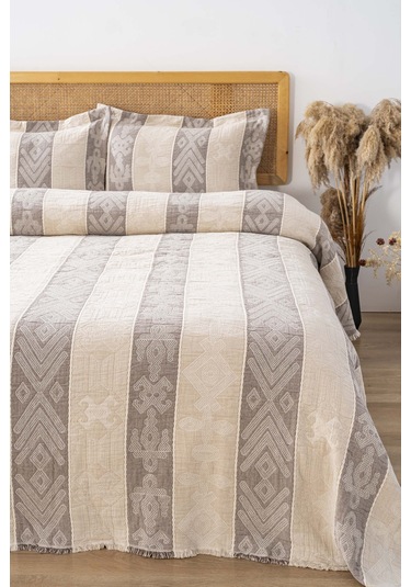 Serena Cappucino Çift Kişilik Yatak Örtüsü Takımı 3 Parça Uyku & Çeyiz Seti Krem