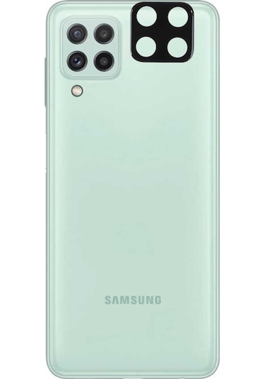 Galaxy M22 Zore 3D Kamera Camı Koruyucu Siyah