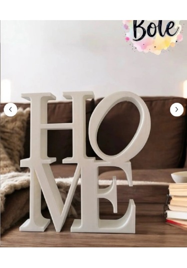 Home Yazılı Beyaz Renk Dekoratif Biblo