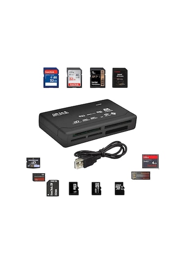 Usb Çoklu Kart Okuyucu Hub Micro Sd Xd Mmc Ms Cf Tf Mini M2 Combo