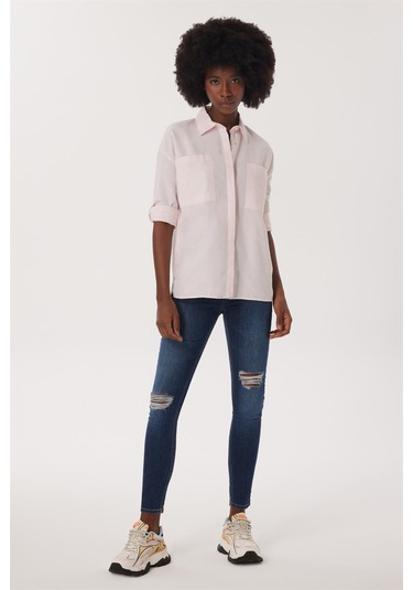 Lee Cooper Mındy Kadın Dokuma Gömlek A Pembe 16096 A Pembe Açık Pembe