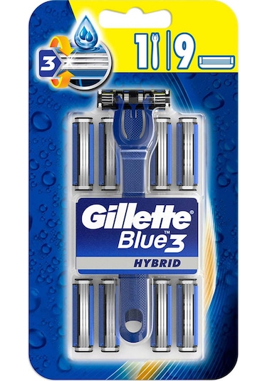 Gillette Blue3 Sensor Hybrid Tıraş Makinesi + Yedek Tıraş Bıçağı 9'lu