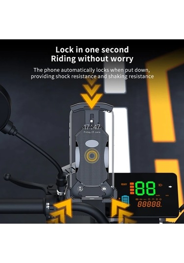 Tongxida Alüminyum Motosiklet Telefon Tutucu Bisiklet Braketi - 2 Stil Seçenek: Gidon/dikiz Aynası - Evrensel Uyumlu -