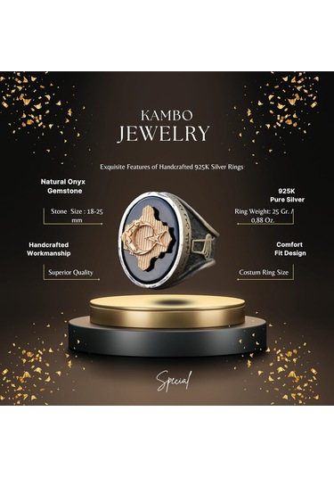 Yıldız Ve Hilal Yüzüğü, Malcolm X Yüzüğü, Sterlin Gümüş İslami Erkek Yüzüğü Gümüş