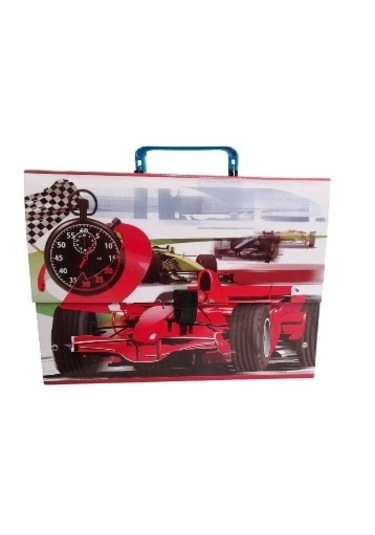 Noki Kutu Klasör Desenli Kulplu Çanta Araba