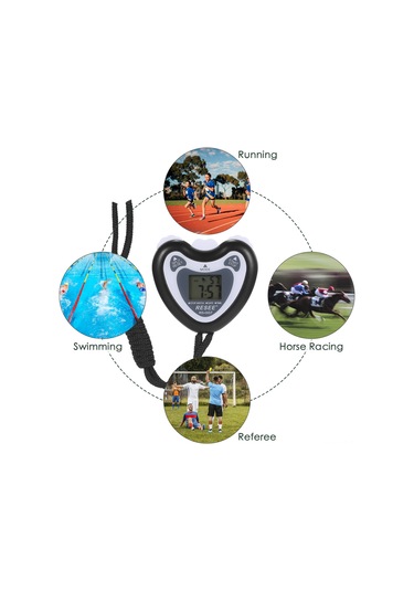 Yifomall Beyaz Elektronik Kronometre Rs-007 - 0.01 Saniye Hassasiyet, 2 Set Hafıza, İçinde İplerli