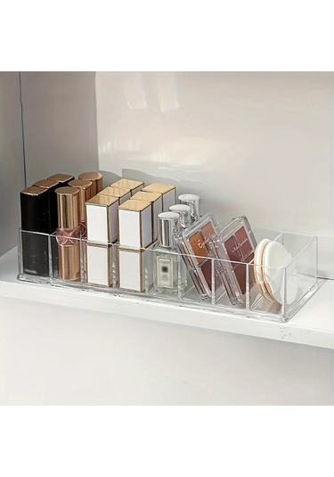 Xuweiwei Transparan Tezgah Üstü Plastik Hafif Makyaj Organizatörü Saklama Standı Şeffaf