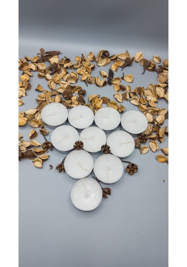 Tealight Mum Maxi Boy Soya Parafinli 50 Adet 450-500 Saat Yanma Çap:5,5 Cm 35 Gr Tealight Mum Beyaz