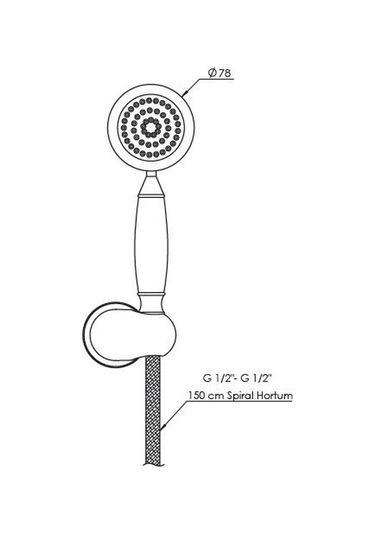 Gpd Askılı Duş Takımı Siyah Beyaz Retro Dst29-O Diğer