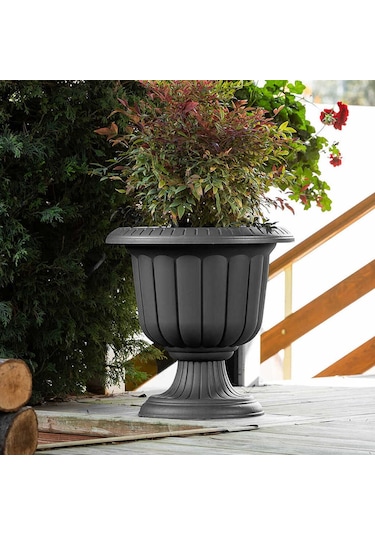 Serinova N002 Ayaklı Nergis Saksı 25,3 Litre Antrasit