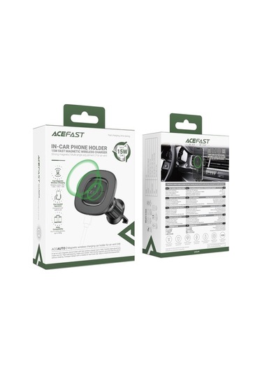Dancemonkey Acefast D46 Araba Hava Şarj Cihazı 15w Siyah, Hızlı Şarj Telefon Tutucu Siyah