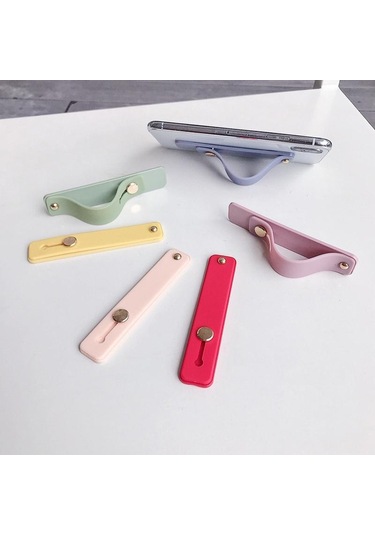 Beyaz Akıllı Telefon İçin Ayarlanabilir Basit Renkli Silikon Taşınabilir Stand Tutucu Telefon Braketi