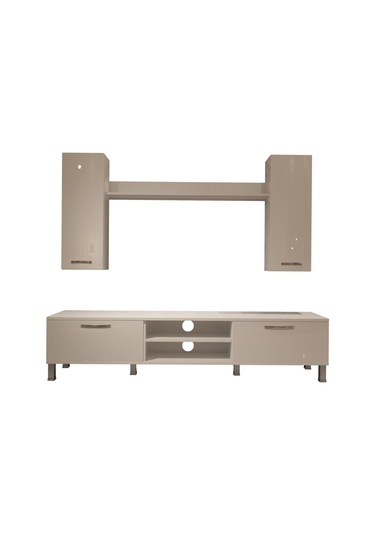 Decoraktiv Eko 7 Slm Dvd Krom Ayaklı Tv Ünitesi Tv Sehpası Beyaz