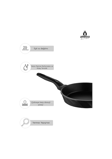4 Parça Süper İkili Döküm Tava Sahan Seti Siyah
