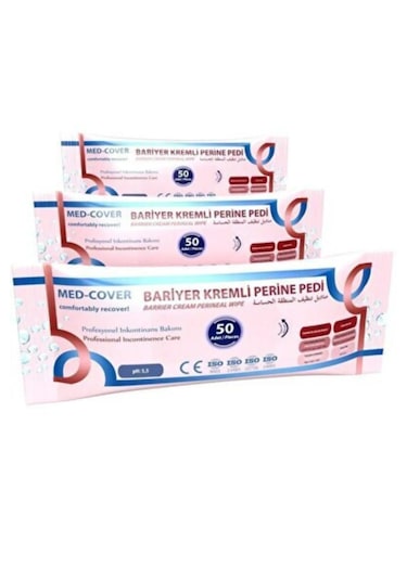 Med-cover Bariyer Kremli Perine Temizleme Pedi 50'li 3 Adet