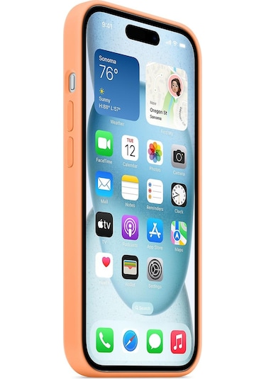 İphone 15 Kılıfı Magsafe Çizilmeye Karşı Korumalı Silikon Kılıf Gri Yeşil İphone 15 İle Uyumlu