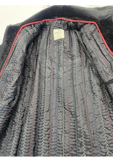 Erkek Antrasit Çift Yaka Kürklü Önü Fermuarlı Kaşe Kaban Antrasit