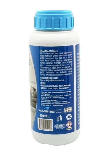 Rasne Konsantre Robot Süpürge Solüsyonu 500ml Tekli