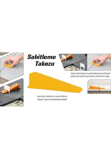 Sgs Derz Seramik Granit Seviye Sabitleme Takozu 20 Mm 100 Adet