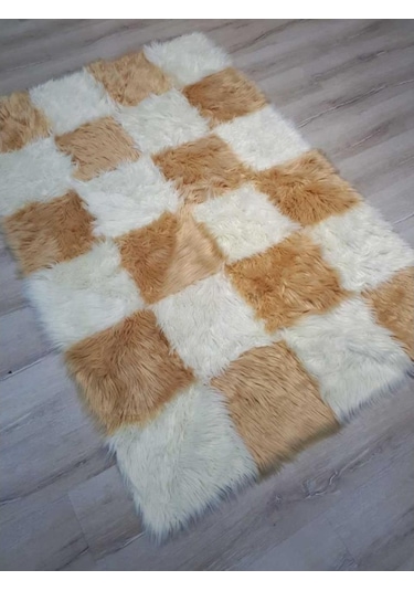 Yamalı Home Style Post Halı Krem Kahve 120 x 180 Cm