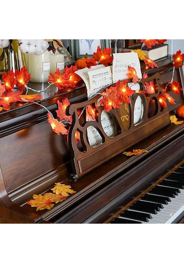 1 Adet Akçaağaç Yaprağı Dize Işıkları 10/20/30/40 Led Işıkları 1 Adet