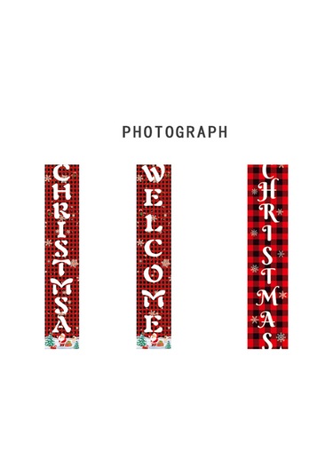 Kangvka Noel Kapı Askısı - Zil Desenli Kumaş Banner, 180x30 Cm, Kırmızı Renk, 3 Seçenekli Stili