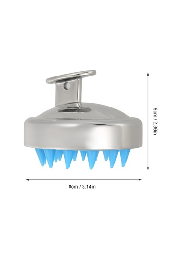 Samdoo Yumuşak Silikon Saç Yıkama Fırçası - Ev Ve Kuaför Kullanıma Uygun - Scalp Masaj Ve Temizlik Aracı - Gümüş Renk
