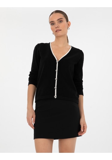 Pierre Cardin Kadın Siyah Hırka Triko 50310986-vr046 Siyah