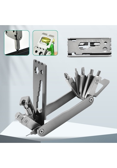 Yaozixa Stainless Steel Bisiklet Tamir Aleti - Çok Fonksiyonlu Taşınabilir Araç, Profesyonel Bakım İçin Kompakt Tasarım Sadece Oxford Çanta Çok Renkli