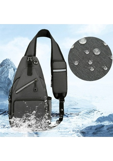 Fortunelane 2023 Model Su Geçirmez Kumaş Çapraz Çanta Unisex Dışarıda Çalışma Gri Gri Gri