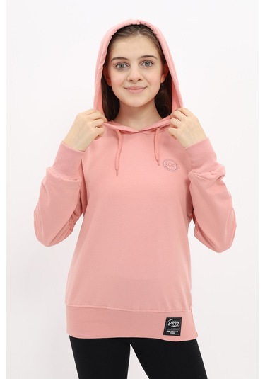 Toontoy Kız Çocuk Nakışlı Sweatshirt Koyu Pudra