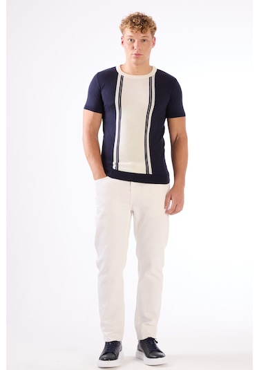 Dufy O Yaka Triko Tshirt Lacivert