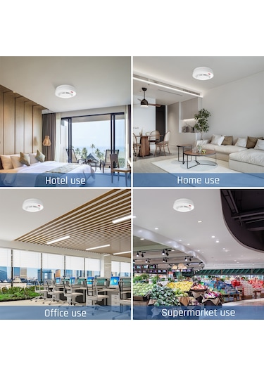 Dianziye A500 Kablosuz Duman Algılayıcı, Yüksek Hassasiyetli Yangın Tespit Cihazı, 360 Derece Taramalı, Akustik Ve Işıklı Alarm Pil Dahil Değil