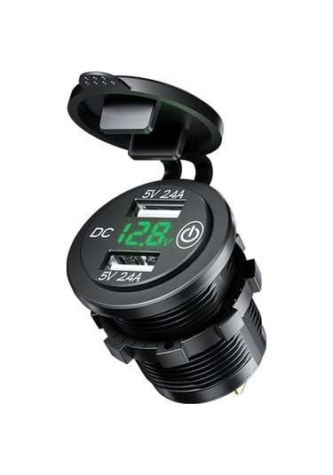 12v 24v Çift Usb Led Araç Şarj Adaptörü W/dokunmatik Açık Kapalı Anahtarı Güç Kablosu