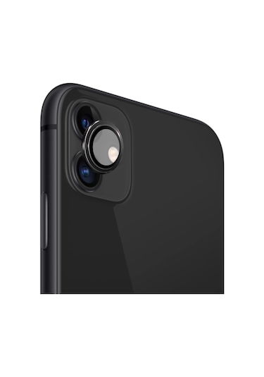 Safeus Safir Temperli Kamera Lens Koruyucu, Apple Uyumlu iPhone 11 İle Siyah