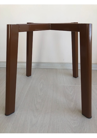 Metal, 40 Cm Kahve Rengi Statik Boyalı D Sandalye Ayağı 2 Adet