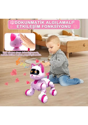 Akıllı Robot Kedi - Uzaktan Kumandalı, Dokunmatik, Programlanabilir, Dans Eden Eğitici Oyuncak Çok Renkli