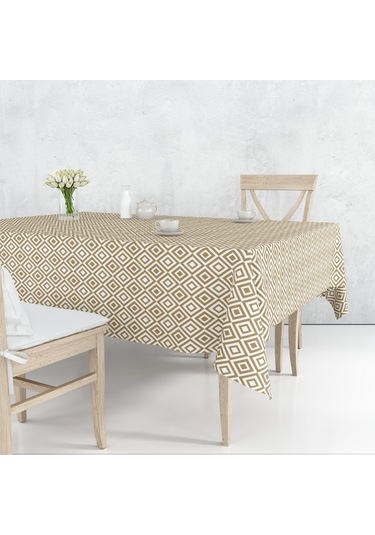 Astarlı Silinebilir Pvc Muşamba Masa Örtüsü Gold