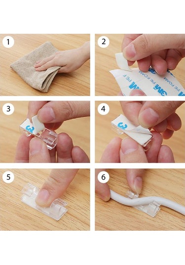 Kablo Sabitleyici Klipsler 60 Adet Kablo Düzenleyici Duvar Fayans Cam Kablo Tutucu Yapışkanlı Klips