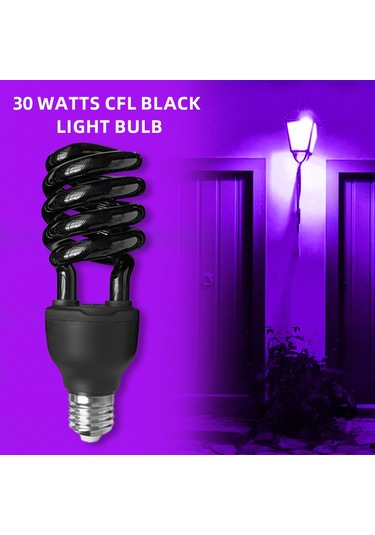 Youtek 20w Sarmal Siyah Işık Ampülü 365nm - E27 110v - Zararlı Örümcek Tutucu - Halloween Ve Tarım Kullanıma Uygun - 1 Adet