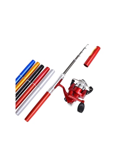 Qingmipy 1.0m Uzunlukta Gümüş Renkli Mini Spinning Makine Ve Kalem Tipi Uzatılabilir Olta Seti - 5.1:1 Diş Oranı, Anti-ters Sistemi