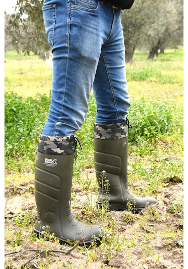 Polly Boot Galaxy Vega S4 Boğazlı Haki Renk Çelik Burunluçizme