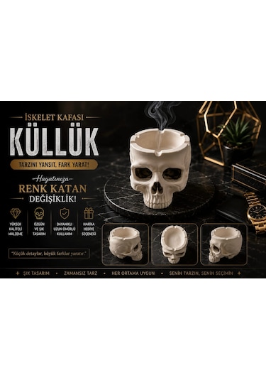Kafatası Küllük , İskelet Kafatası Küllük , Kurukafa Küllük