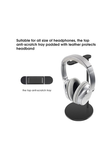 Vkemall New Bee Nb-z3 Siyah Alüminyum Kulaklık Tutucu - Ev/ofis İçin Evrensel, Anti Kayma, Yumuşak Deri Yastık