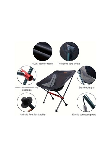 Dashanshop Pacoone Ultra Hafif Katlanır Sandalye Küçük Sandalye Alüminyum Alaşımlı Kamp Plaj Piknik İçin Altın