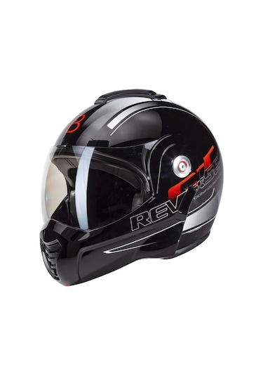 Beon B 702 Reverse Tam Açılır Kask Siyah Beyaz Kırmızı L