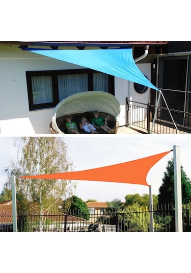 Novahub Üçgen Açık Bahçe Gölgelik, 3x3x4.3m, Su Geçirmez Anti-uv, Kırmızı Ve Lake Blue Kırmızı
